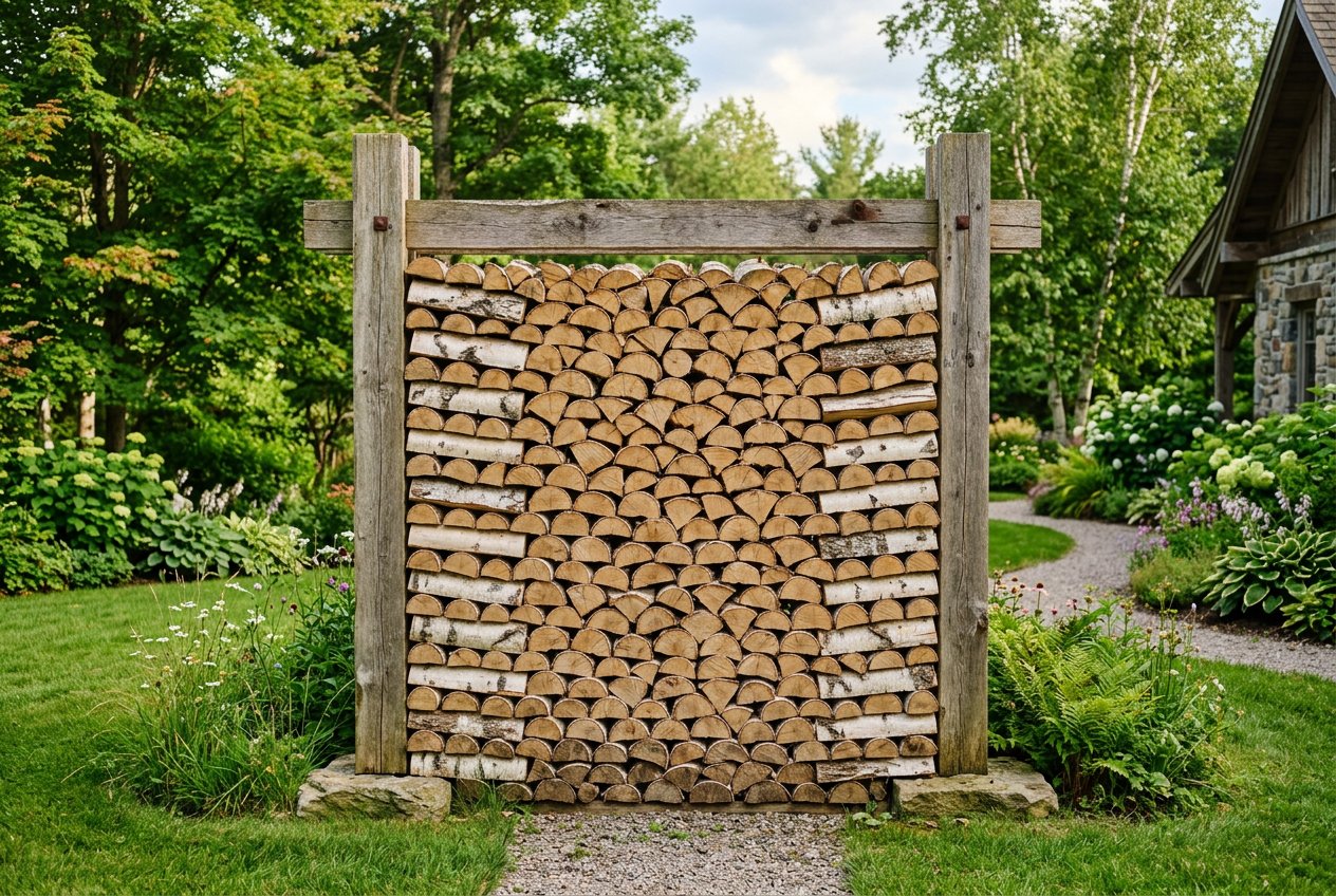 Укладка запаса в дровник в Косине, липа